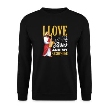 Saxofon - Unisex Pullover - Schwarz - Vorne - Alina (178cm) & Michal (187cm)