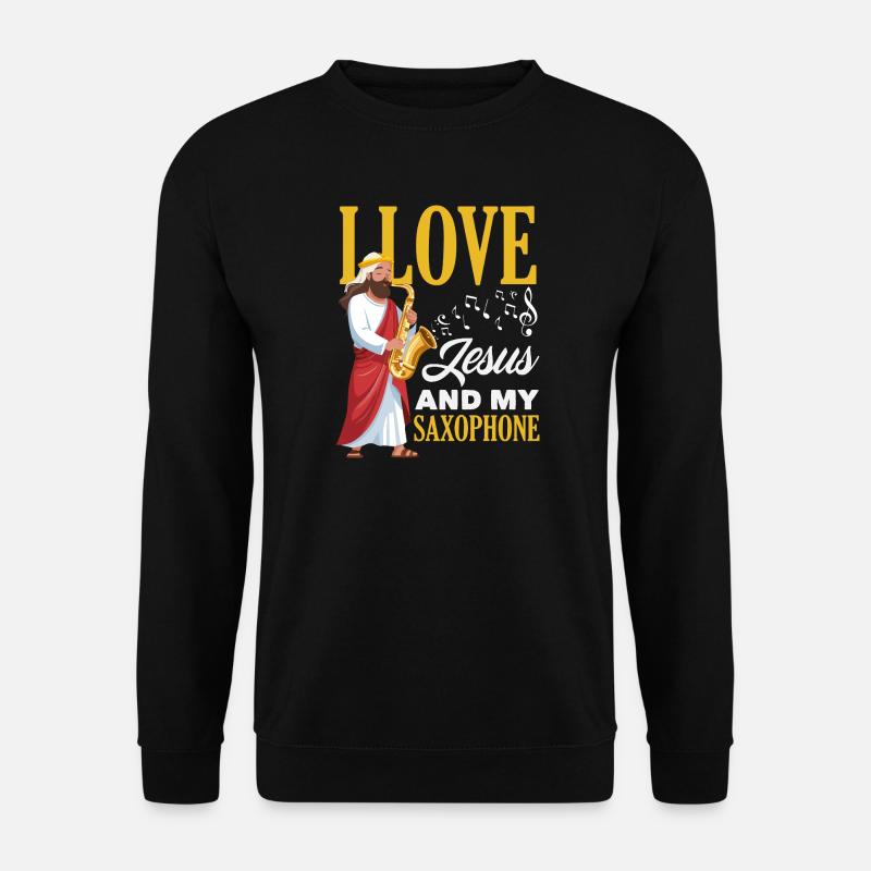 Saxofon - Unisex Pullover - Schwarz