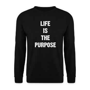 La vie est le but - Sweat-shirt Unisexe - noir - Devant - Alina (178cm) & Michal (187cm)