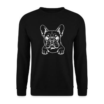 Bouledogue Blanc Français - Sweat-shirt Unisexe - noir - Devant - Alina (178cm) & Michal (187cm)