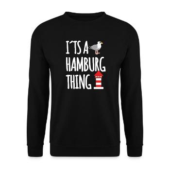 Dicton du port de Hambourg - Sweat-shirt Unisexe - noir - Devant - Alina (178cm) & Michal (187cm)