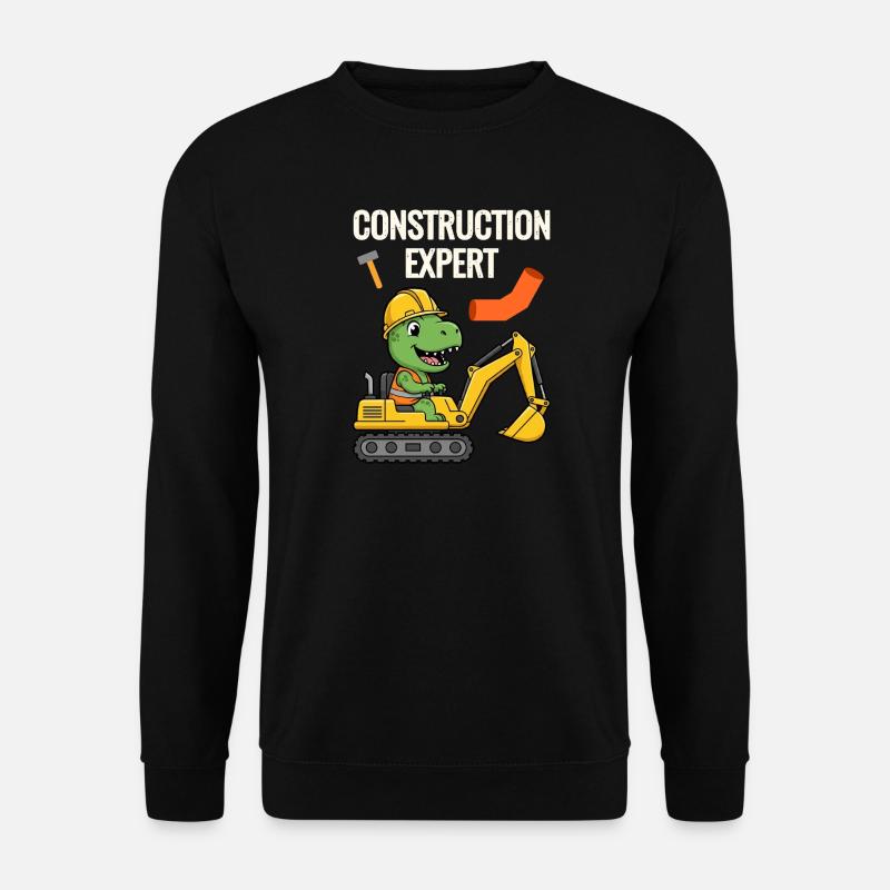 Bauarbeiter Dino - Unisex Pullover - Schwarz