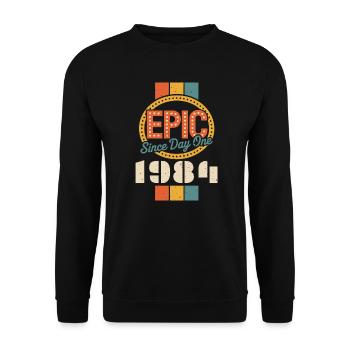 Legendär seit 1984 - Unisex Pullover - Schwarz - Vorne - Alina (178cm) & Michal (187cm)