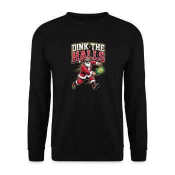 Dink The Halls Funny Pickleball Santa Christmas - Unisex Sweatshirt - black - Front - Alina (178cm) & Michal (187cm)