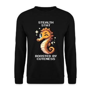 Sweet & Invisible | Seahorse - Unisex Sweatshirt - black - Front - Alina (178cm) & Michal (187cm)