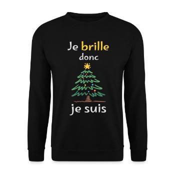 Glittering Fir I Shine, I Am - Unisex Sweatshirt - black - Front - Alina (178cm) & Michal (187cm)