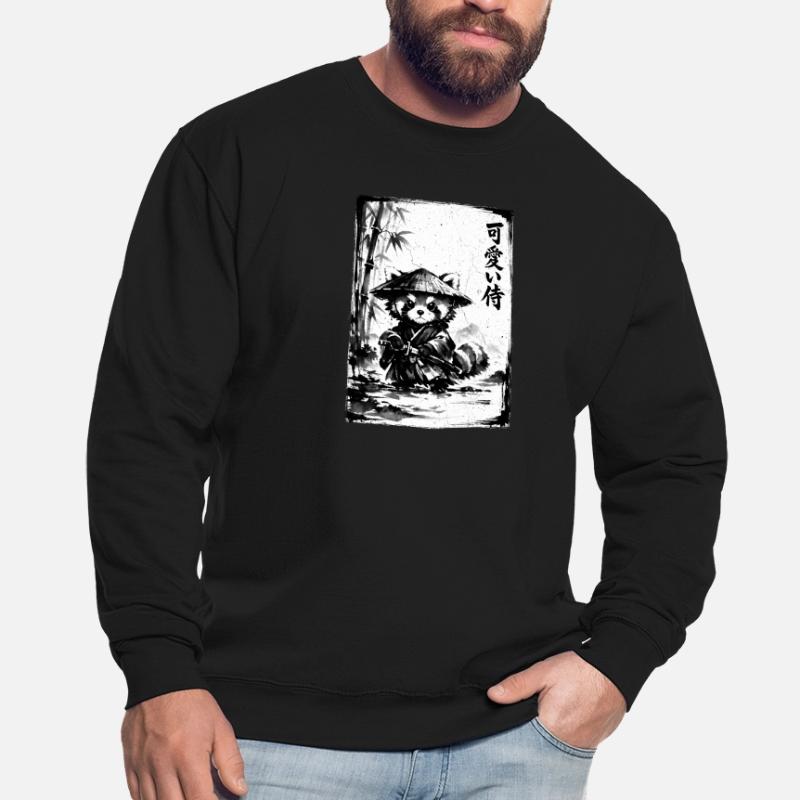 Samurai Red Panda Sumi-e Ink Drawing Unisex Sweatshirt
