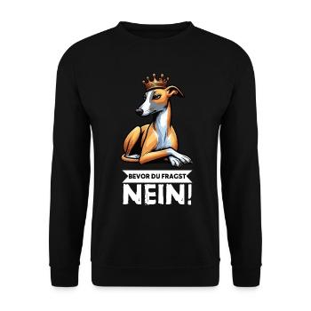 Avant de demander aux Whippets Greyhound Whippets - Sweat-shirt Unisexe - noir - Devant - Alina (178cm) & Michal (187cm)