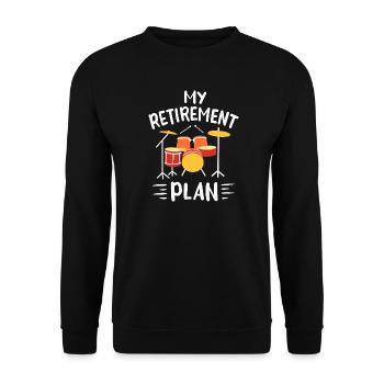 Mon plan de retraite Batteur drôle Conception de batterie - Sweat-shirt Unisexe - noir - Devant - Alina (178cm) & Michal (187cm)