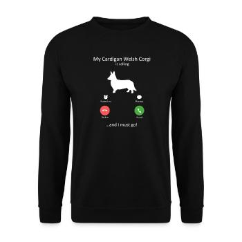 Mon corgi gallois cardigan appelle le chien drôle de maman - Sweat-shirt Unisexe - noir - Devant - Alina (178cm) & Michal (187cm)