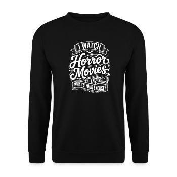 Je regarde des films d’horreur - Sweat-shirt Unisexe - noir - Devant - Alina (178cm) & Michal (187cm)