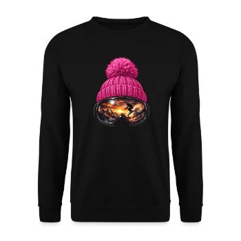 Apres Ski Lustige Sprüche Niedlich Party Geschenk - Unisex Pullover - Schwarz - Vorne - Alina (178cm) & Michal (187cm)