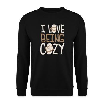 I Love Being Cozy Gemütlichkeit Zuhause Entspannt - Unisex Sweatshirt - black - Front - Alina (178cm) & Michal (187cm)