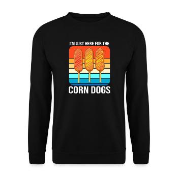 Corn Dog - Unisex Pullover - Schwarz - Vorne - Alina (178cm) & Michal (187cm)