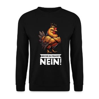 Before You Ask No Chickens Chicken Chicken Lover - Unisex Sweatshirt - black - Front - Alina (178cm) & Michal (187cm)