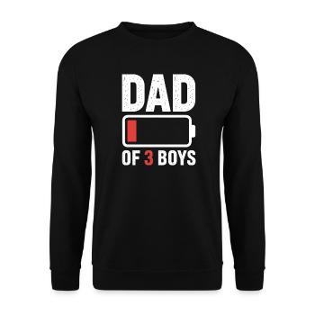 Papa de 3 garçons Pride - Sweat-shirt Unisexe - noir - Devant - Alina (178cm) & Michal (187cm)