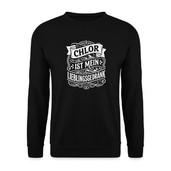 Chlorine is my favorite drink Swimming humor - Unisex Sweatshirt - black - Front - Alina (178cm) & Michal (187cm)