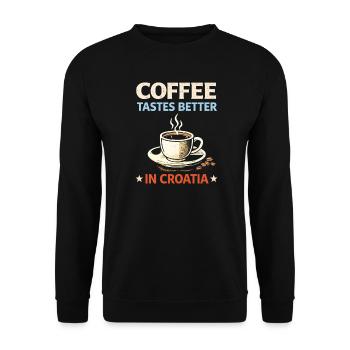Le café a meilleur goût en Croatie - Sweat-shirt Unisexe - noir - Devant - Alina (178cm) & Michal (187cm)