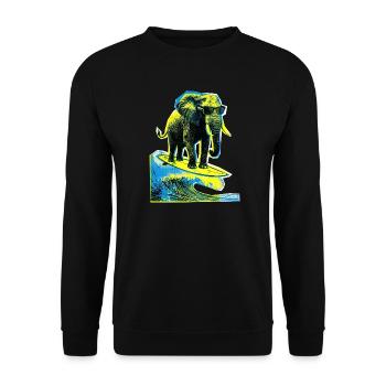 Elephant Surfer - Unisex Sweatshirt - black - Front - Alina (178cm) & Michal (187cm)