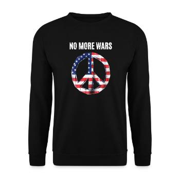 Peace USA Flag Against War - Unisex Sweatshirt - black - Front - Alina (178cm) & Michal (187cm)