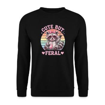 Raton laveur mignon mais désordonné - Sweat-shirt Unisexe - noir - Devant - Alina (178cm) & Michal (187cm)