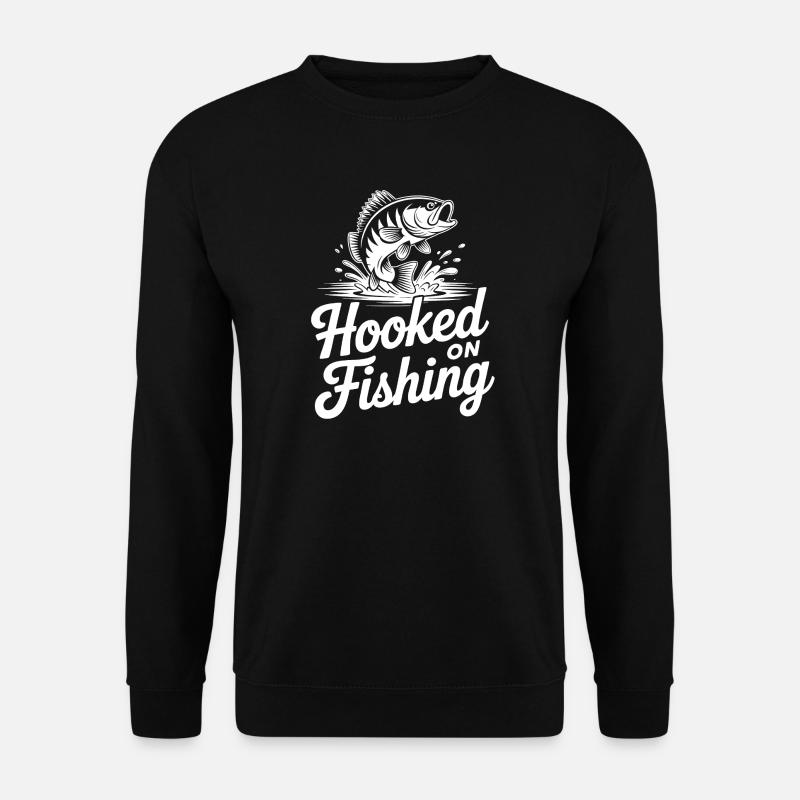 Hooked on Fishing - Unisex Pullover - Schwarz