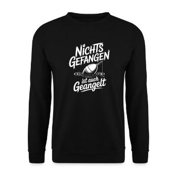 Angel Spruch lustig - Unisex Pullover - Schwarz - Vorne - Alina (178cm) & Michal (187cm)