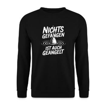 Nichts Gefangen Ist auch Geangelt - Unisex Pullover - Schwarz - Vorne - Alina (178cm) & Michal (187cm)