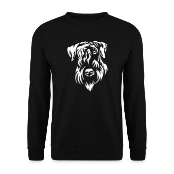 Cesky Terrier Kopf "Black Edition" - Unisex Pullover - Schwarz - Vorne - Alina (178cm) & Michal (187cm)