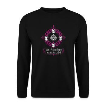 Adventskranz brennt absichtlich — Gothmas - Unisex Pullover - Schwarz - Vorne - Alina (178cm) & Michal (187cm)