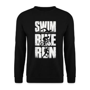Swim Bike Run Triathlon - Sweat-shirt Unisexe - noir - Devant - Alina (178cm) & Michal (187cm)