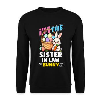 Joyeuse Pâques, douce chasse aux œufs du lapin, œufs de Pâques - Sweat-shirt Unisexe - noir - Devant - Alina (178cm) & Michal (187cm)