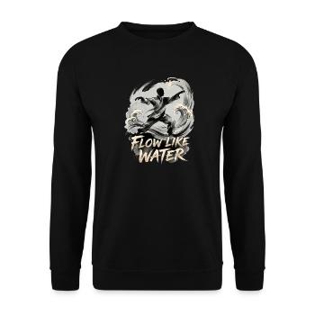 Flow Like Water Tai Chi - Unisex Sweatshirt - black - Front - Alina (178cm) & Michal (187cm)
