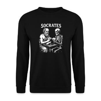 Socrate joue aux cartes avec la mort - Sweat-shirt Unisexe - noir - Devant - Alina (178cm) & Michal (187cm)