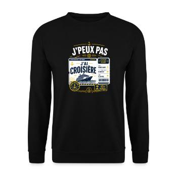 J'Peux Pas J'Ai Croisière Destination Détente - Sweat-shirt Unisexe - noir - Devant - Alina (178cm) & Michal (187cm)