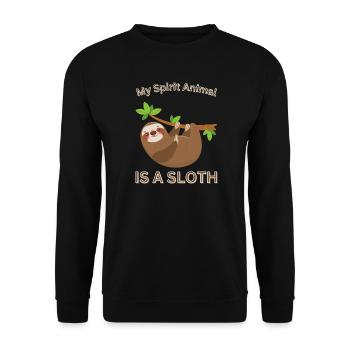 My Spirit Animal Is A Sloth Funny Lazy Sleepy - Unisex Sweatshirt - black - Front - Alina (178cm) & Michal (187cm)
