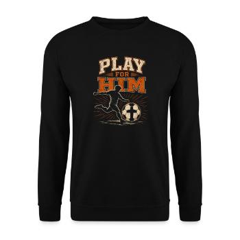 Games for Him Christian Football Faith - Unisex Sweatshirt - black - Front - Alina (178cm) & Michal (187cm)