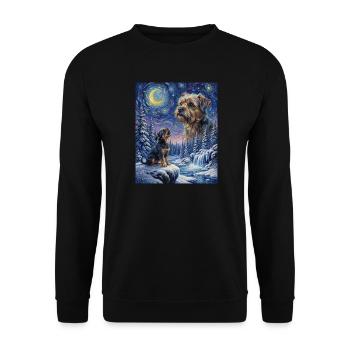 Howling to the Moon Meme Animal Dog Monkey Pinscher - Unisex Sweatshirt - black - Front - Alina (178cm) & Michal (187cm)