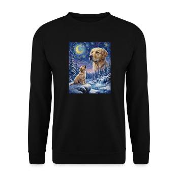 Howling to the Moon Meme Animal Dog Labrador - Unisex Sweatshirt - black - Front - Alina (178cm) & Michal (187cm)