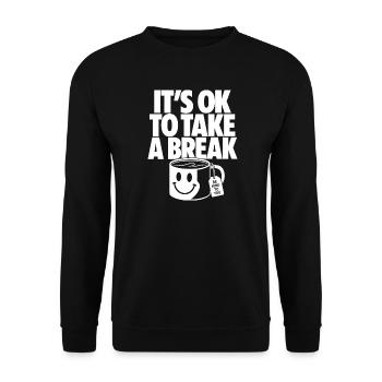 C’est normal de faire une pause pour prendre soin de soi - Sweat-shirt Unisexe - noir - Devant - Alina (178cm) & Michal (187cm)