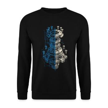 Zerspanungsmechaniker CNC Fräser - Unisex Pullover - Schwarz - Vorne - Alina (178cm) & Michal (187cm)