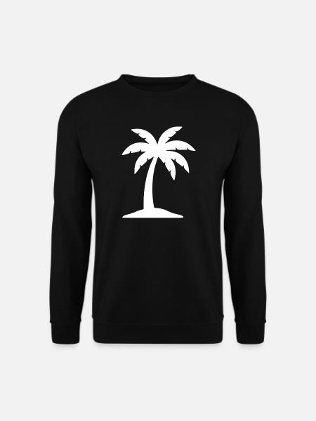Palme Sommer Strand Urlaub Meer Reise Geschenk - Unisex Pullover - Schwarz