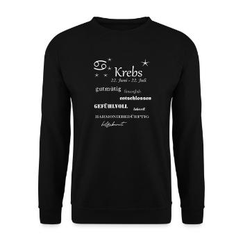 Krebs_Sternzeichen - Unisex Pullover - Schwarz - Vorne - Alina (178cm) & Michal (187cm)