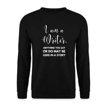 Ich bin ein Schriftsteller, lustiger Autor, Geschenk - Unisex Pullover - Schwarz - Vorne - Alina (178cm) & Michal (187cm)