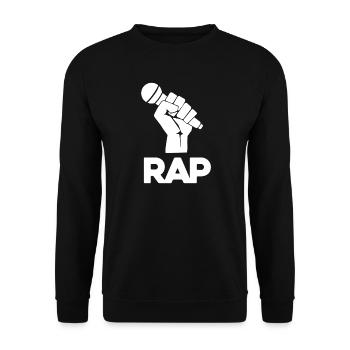 Rap Mic Silhouette - Unisex Sweatshirt - black - Front - Alina (178cm) & Michal (187cm)