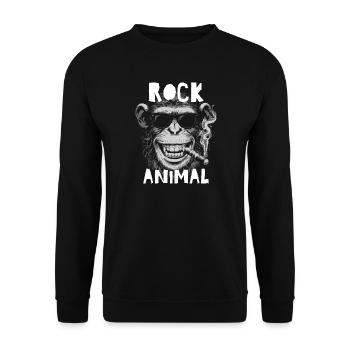 Chimp Rocker With Sunglasses - Unisex Sweatshirt - black - Front - Alina (178cm) & Michal (187cm)