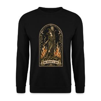 Witchcore You Missed a Spot - Unisex Pullover - Schwarz - Vorne - Alina (178cm) & Michal (187cm)