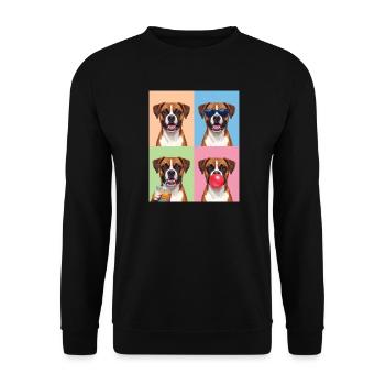Hunde Boxer Hund - Unisex Pullover - Schwarz - Vorne - Alina (178cm) & Michal (187cm)