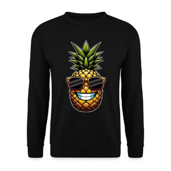 Ananas mit Sonnenbrille - Unisex Pullover - Schwarz - Vorne - Alina (178cm) & Michal (187cm)