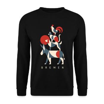 Bremer Stadtmusikanten Bremen Geometric Shapes - Unisex Pullover - Schwarz - Vorne - Alina (178cm) & Michal (187cm)